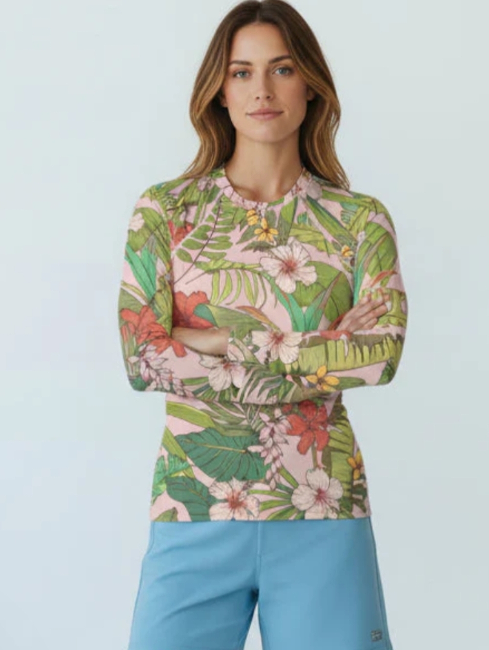 Berry Jane Rash Guard UPF 50 Women's Sun Shirt Surf Paddleboard Tropical Floral